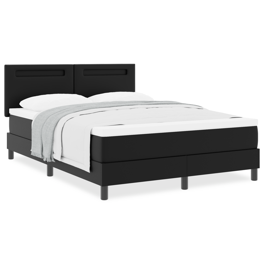 Boxspringbed met matras kunstleer zwart 140x200 cm