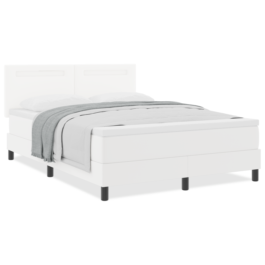 Boxspringbed met matras kunstleer grijs 160x200 cm