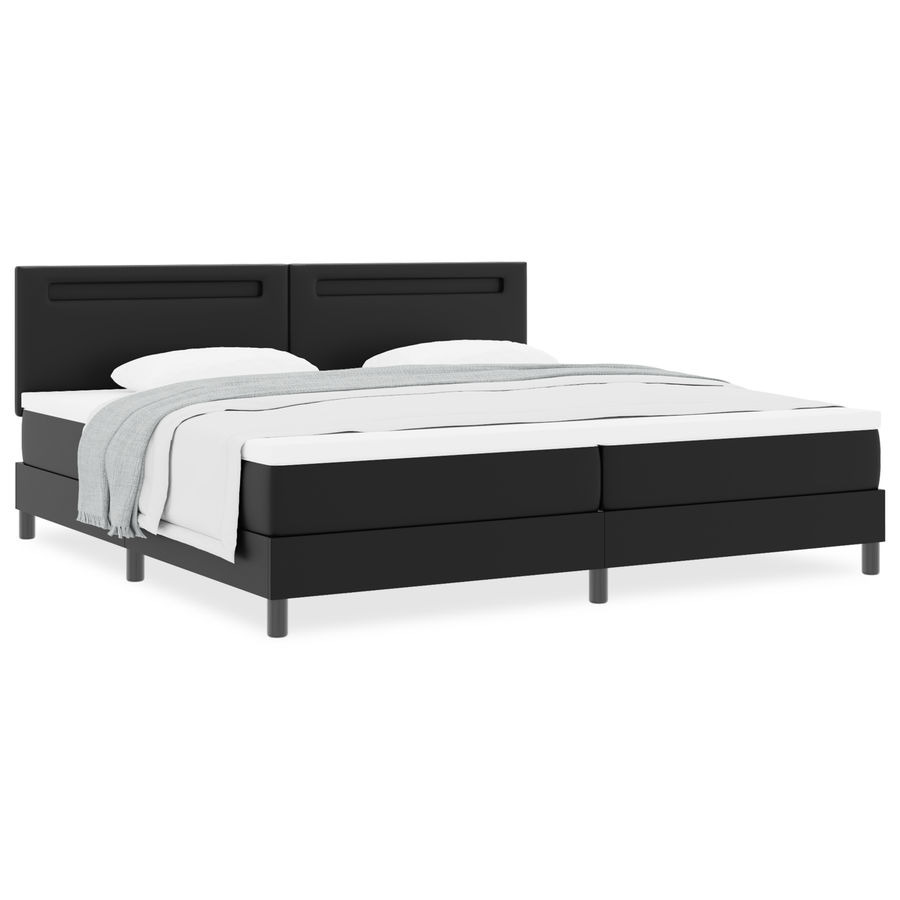 boxspringbed met matras kunstleer zwart 200x200 cm