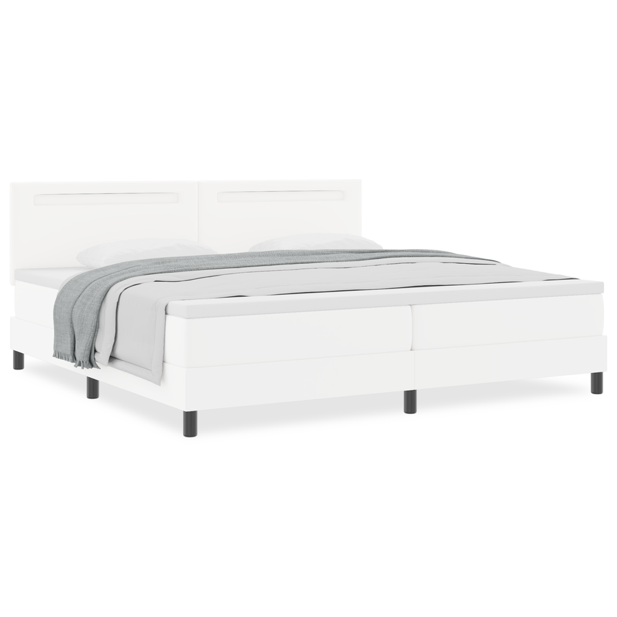 Boxspringbed met matras kunstleer grijs 200x200 cm