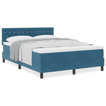 Boxspringbed met matras fluweel donkerblauw 140x200 cm