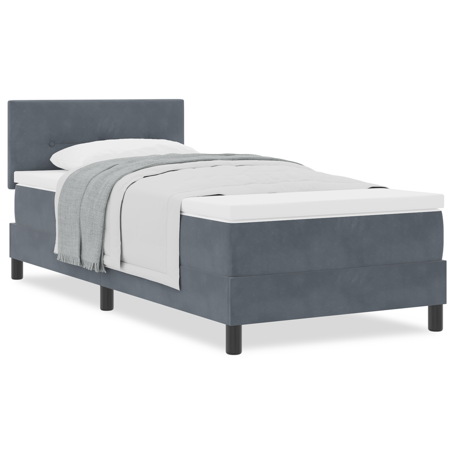 Boxspringbed met matras fluweel donkergrijs 80x200 cm