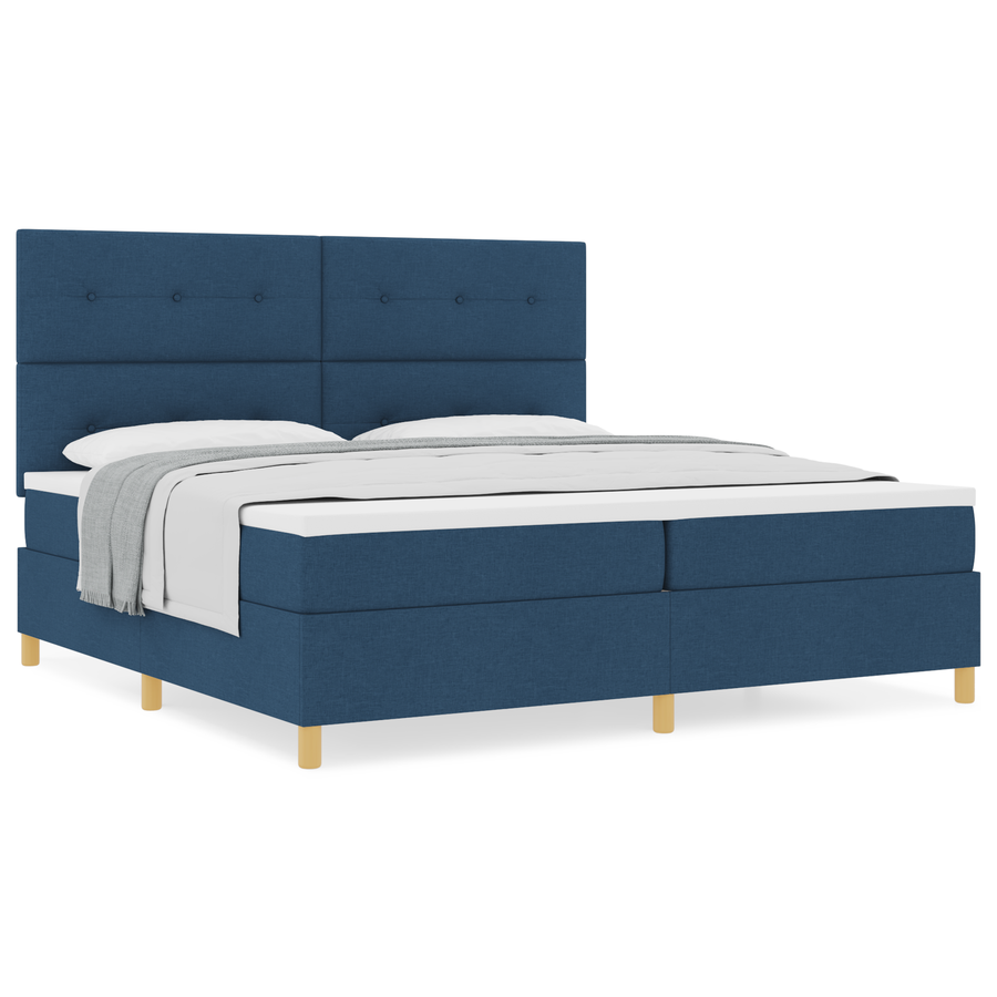Boxspringbed met matras stof blauw 200x200 cm