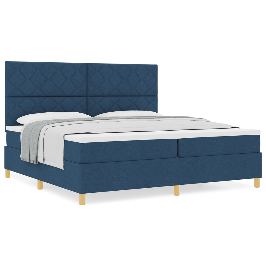 Boxspring Bed met Matras Blauw 200x200 cm Stof