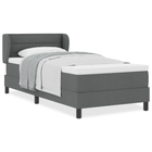 Box spring bed with mattress Dark grey 80 x 200 cm Fabric