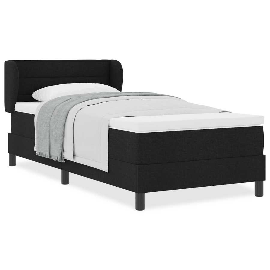 Boxspringbed met matras stof zwart 80x200 cm