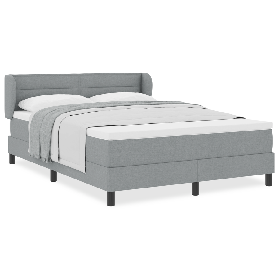 Boxspringbed met matras stof lichtgrijs 140x200 cm