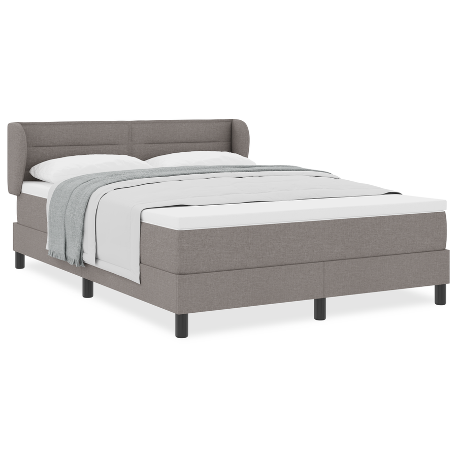 Boxspringbed met matras stof taupe 140x200 cm