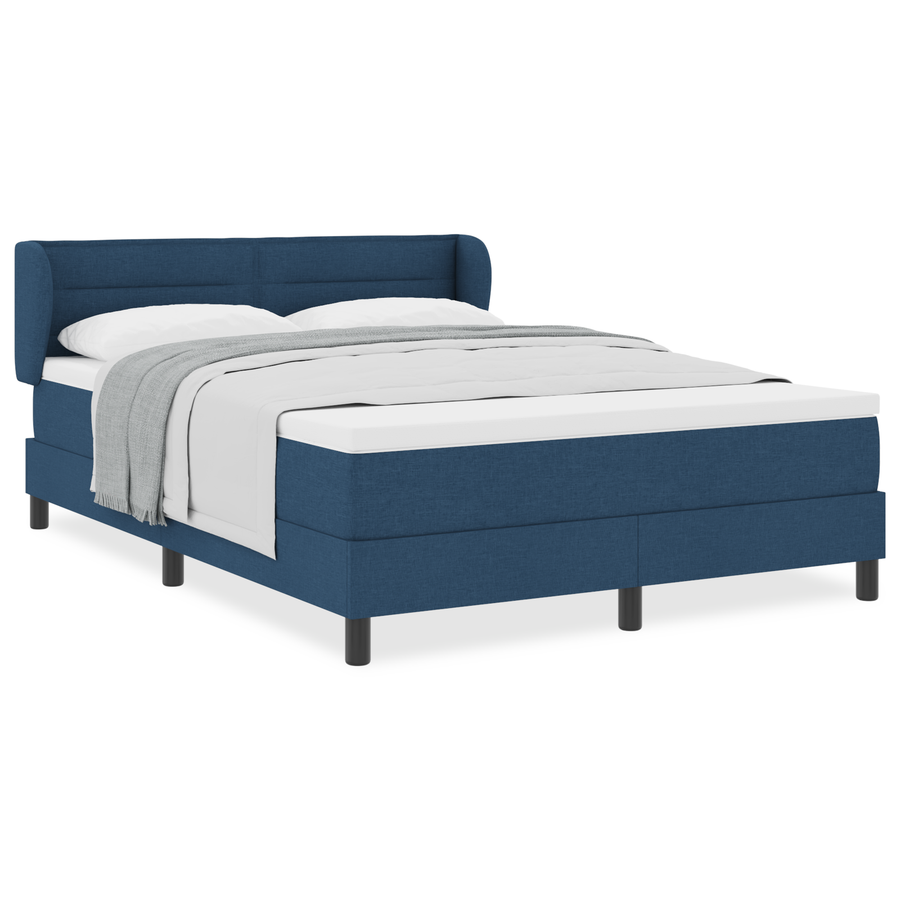 Boxspringbed met matras stof blauw 140x200 cm
