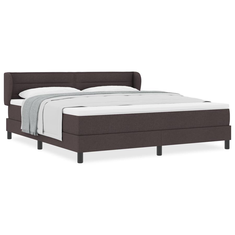 Boxspringbed met matras stof donkerbruin 180x200 cm
