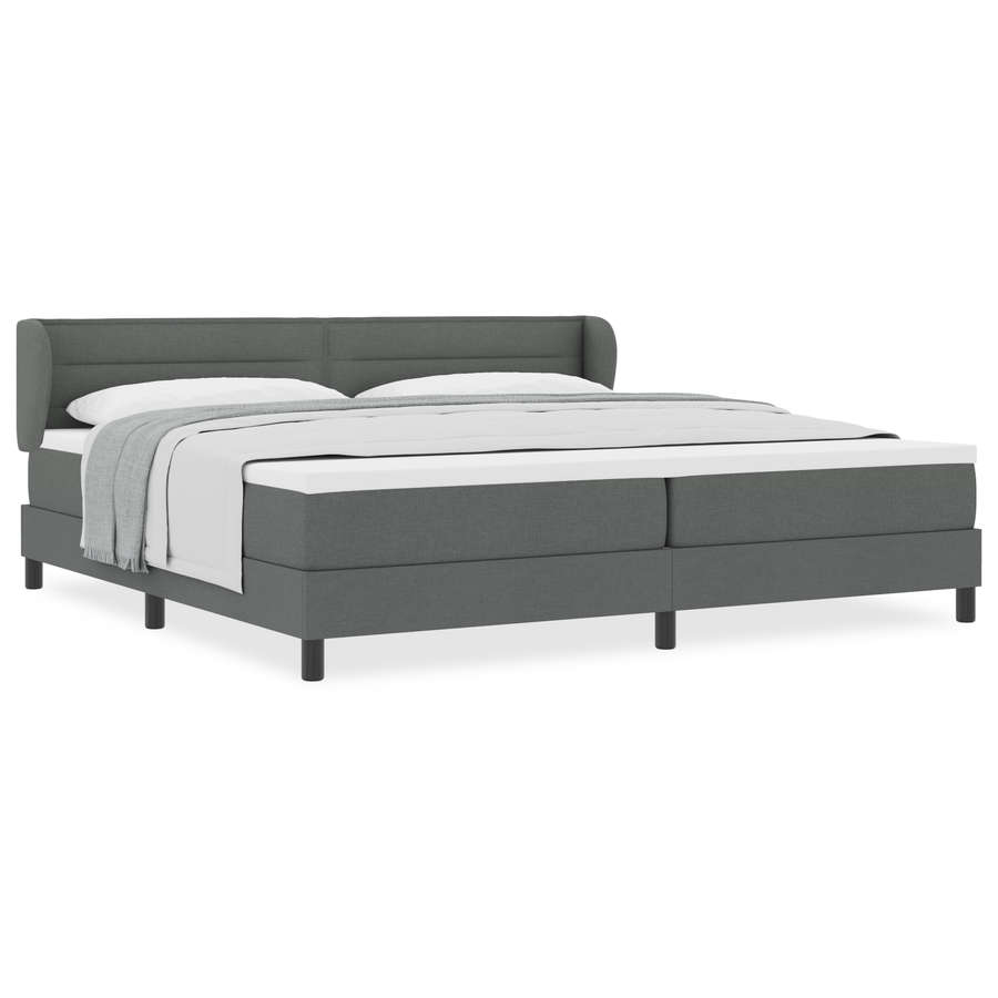 Boxspringbed met matras stof donkergrijs 200x200 cm