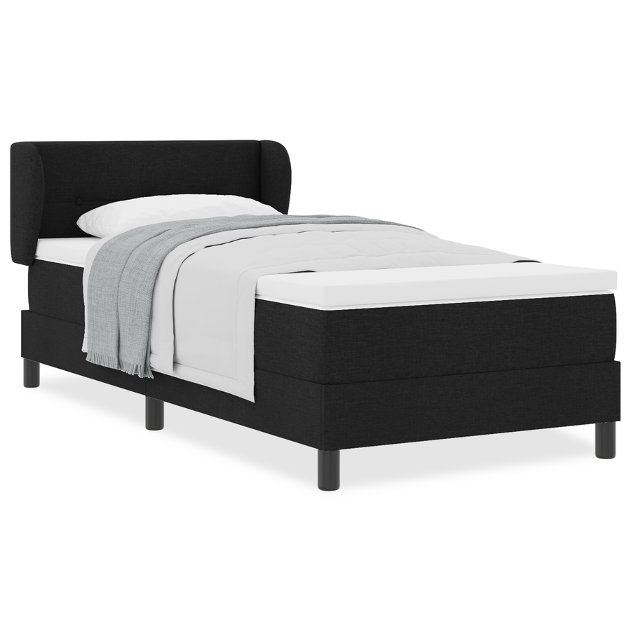 Boxspringbed met matras stof zwart 80x200 cm