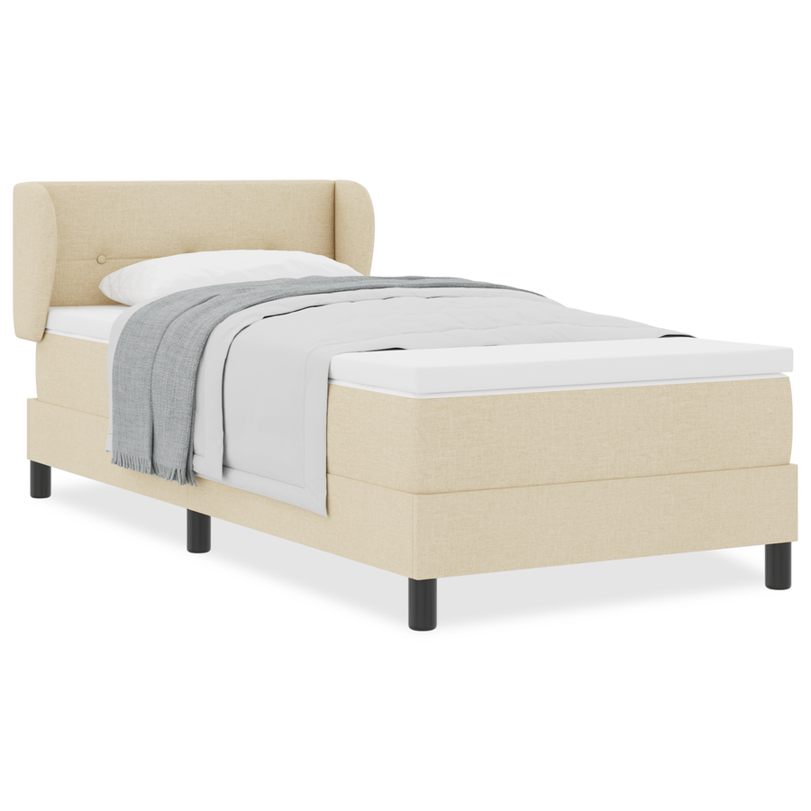 Boxspringbed met matras stof crèmekleurig 100x200 cm