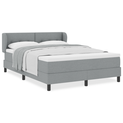 Boxspringbed met matras stof lichtgrijs 140x190 cm