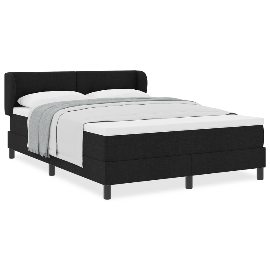 Boxspringbed met matras stof zwart 140x190 cm