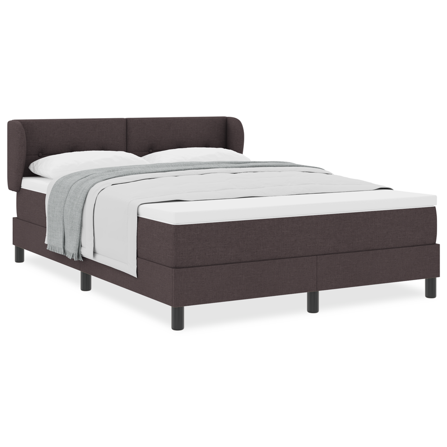 Boxspringbed met matras stof donkerbruin 140x190 cm