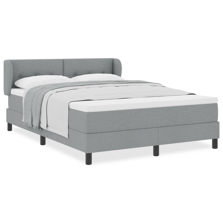 Boxspringbed met matras stof lichtgrijs 160x200 cm