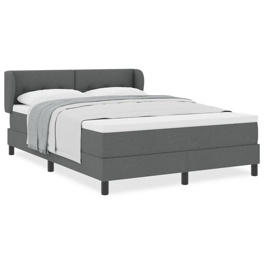 Boxspringbed met matras stof donkergrijs 160x200 cm