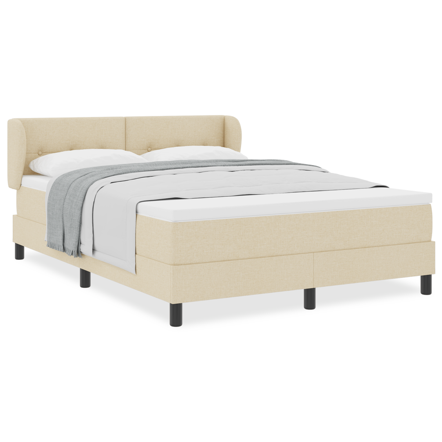 Boxspringbed met matras stof crèmekleurig 160x200 cm