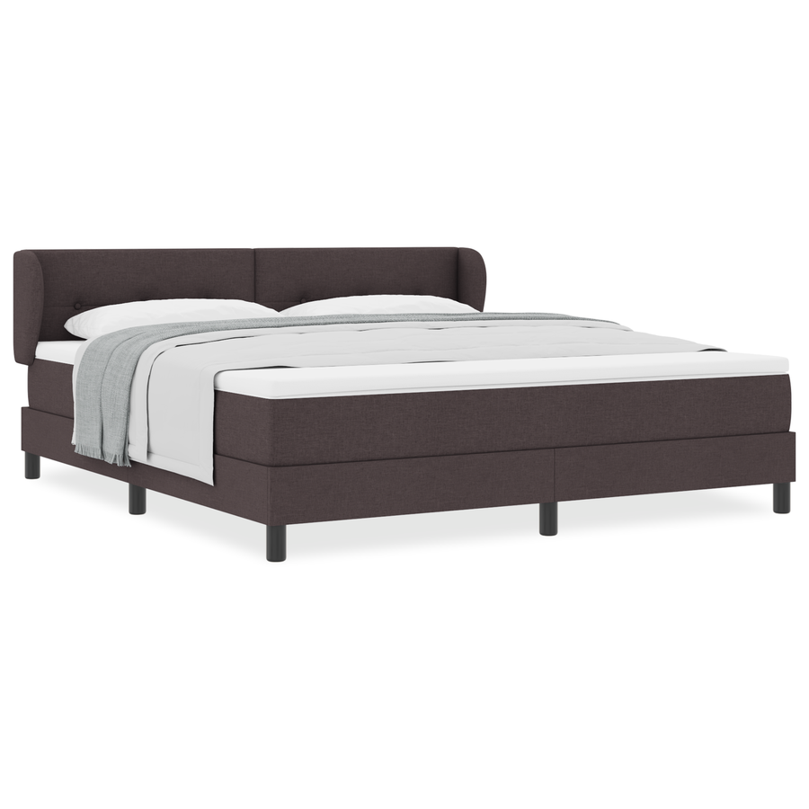 Boxspringbed met matras stof donkerbruin 180x200 cm