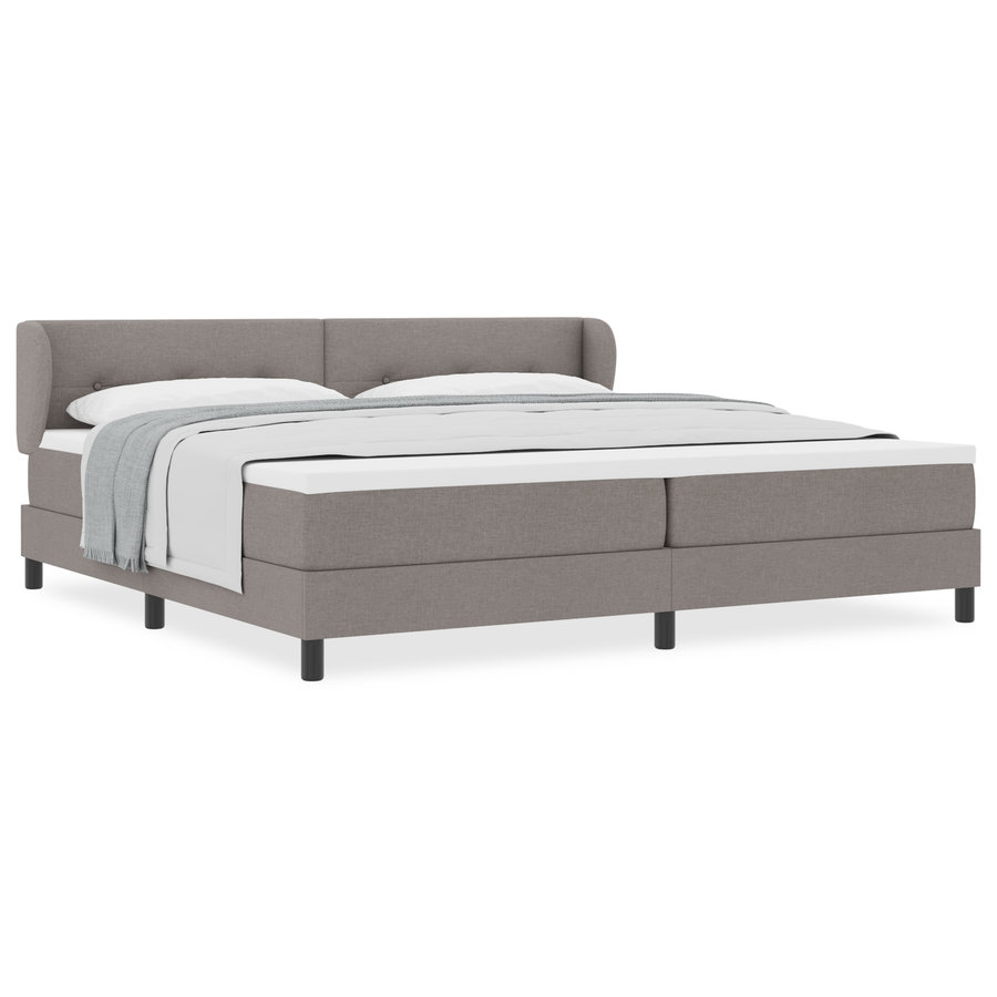 Boxspringbed met matras stof taupe 200x200 cm