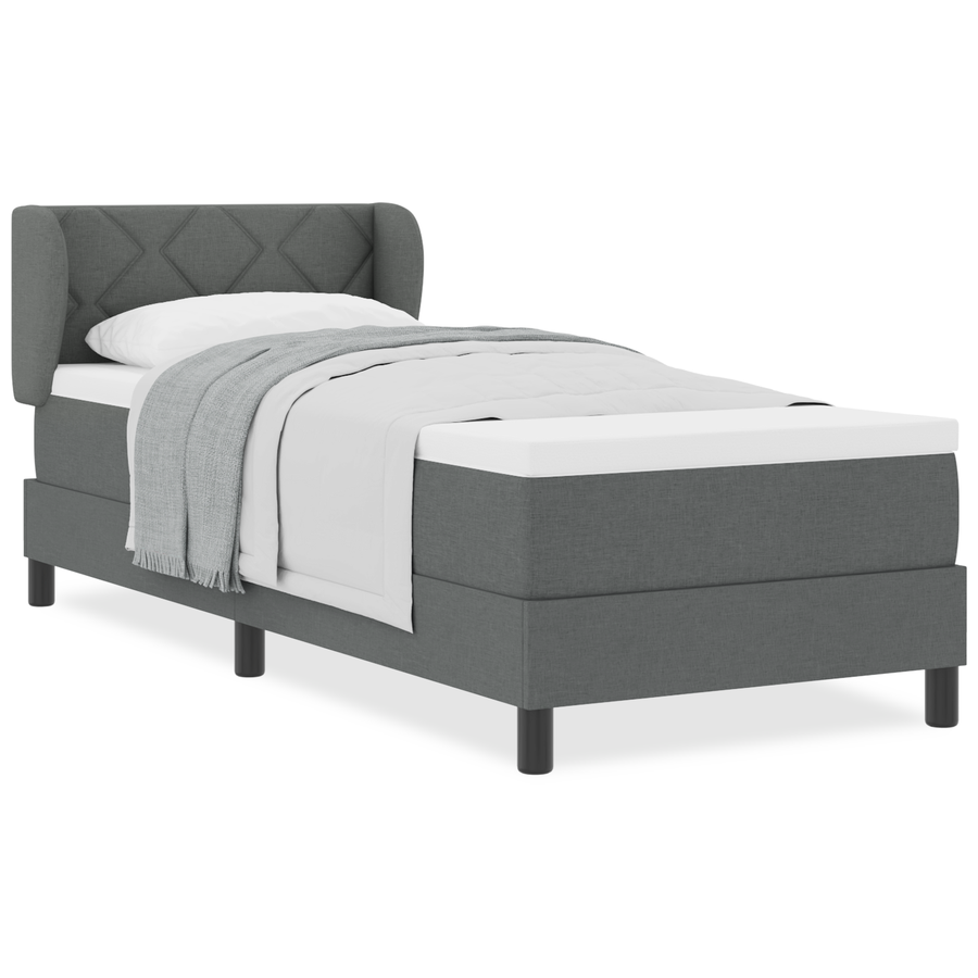 Boxspringbed met matras stof donkergrijs 80x200 cm