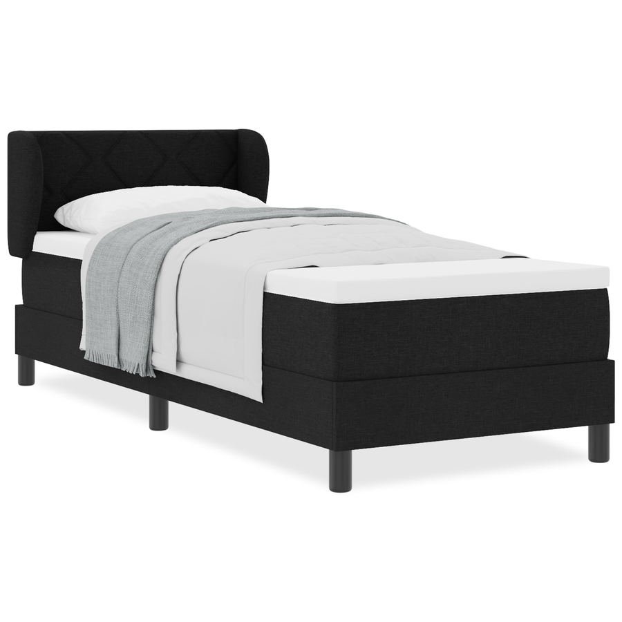 Boxspringbed met matras stof zwart 80x200 cm
