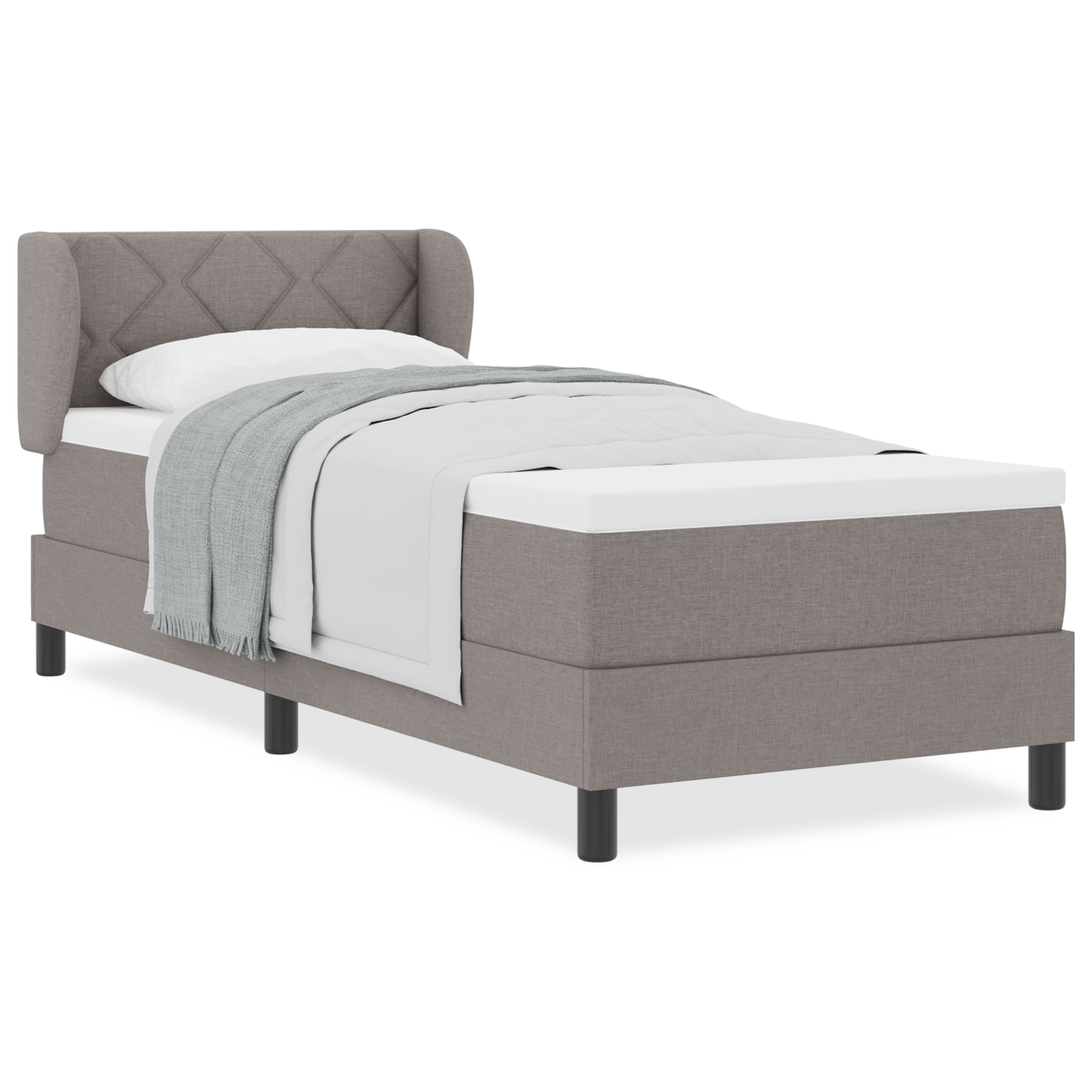 Boxspringbed met Matras Taupe 80x200 cm Stoffering