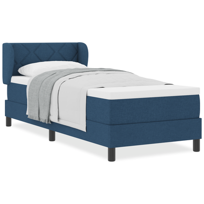 Boxspringbed met matras stof blauw 80x200 cm