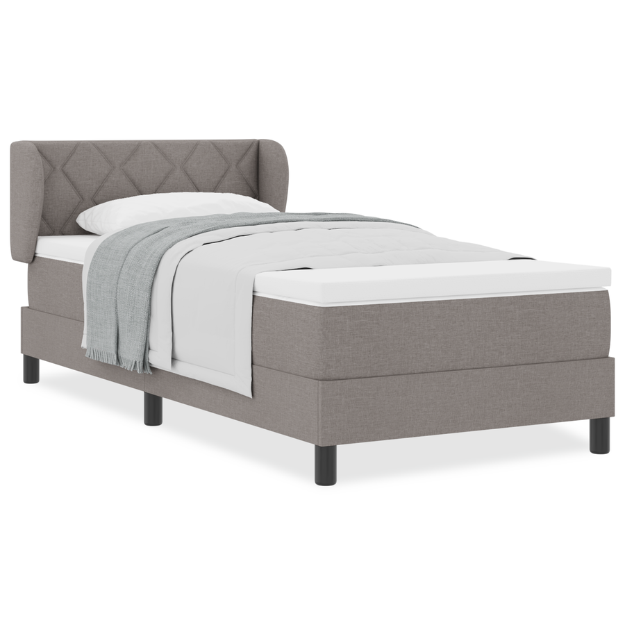Boxspringbed met matras stof taupe 90x200 cm