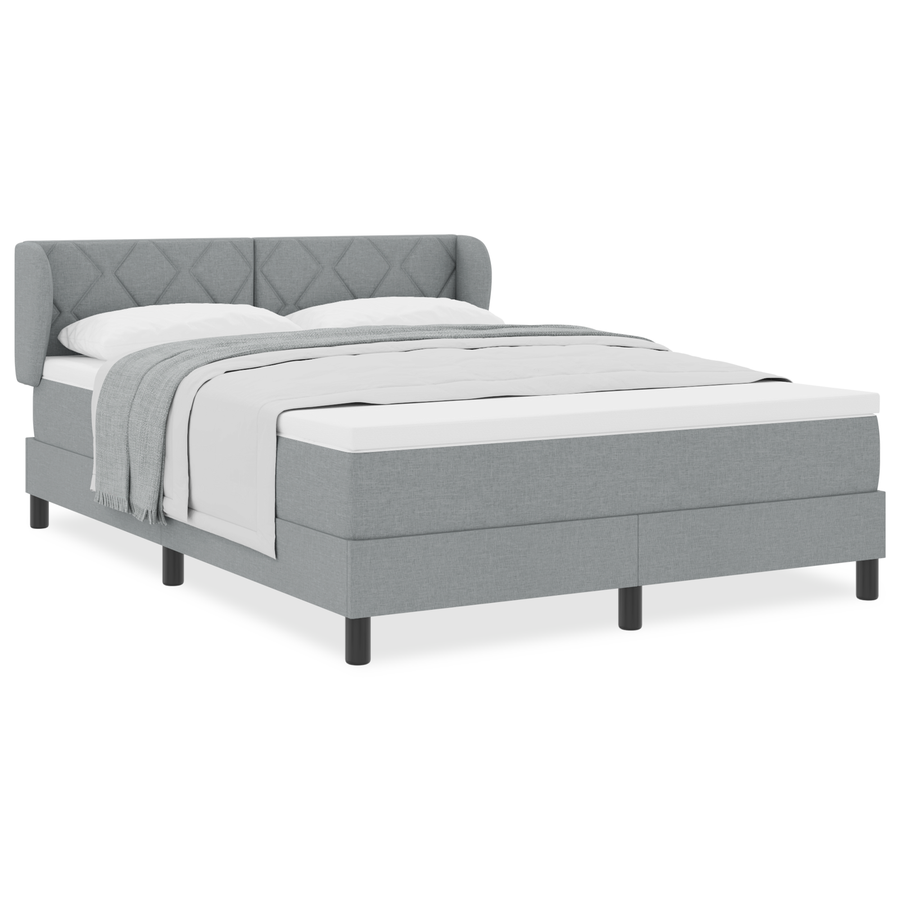 Boxspringbed met matras stof lichtgrijs 160x200 cm
