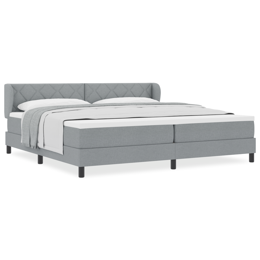 Boxspringbed met matras stof lichtgrijs 200x200 cm