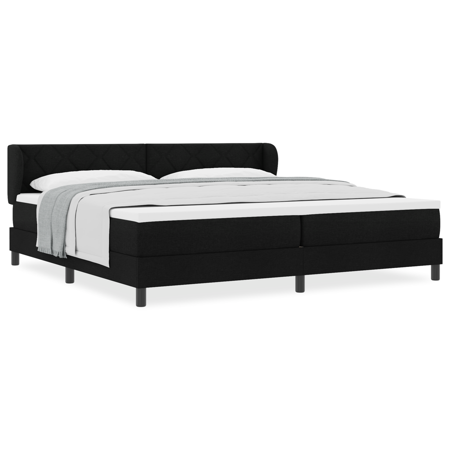 Boxspringbed met matras stof zwart 200x200 cm