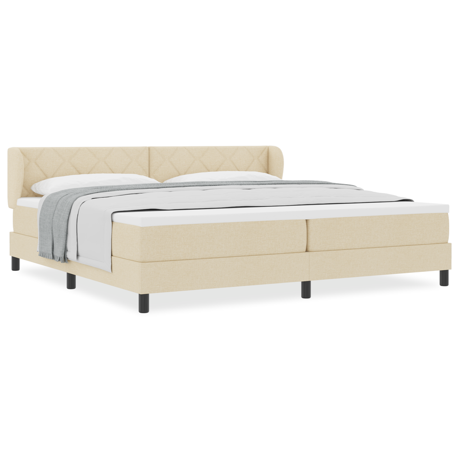 Boxspringbed met Matras Crème 200x200 cm Stof