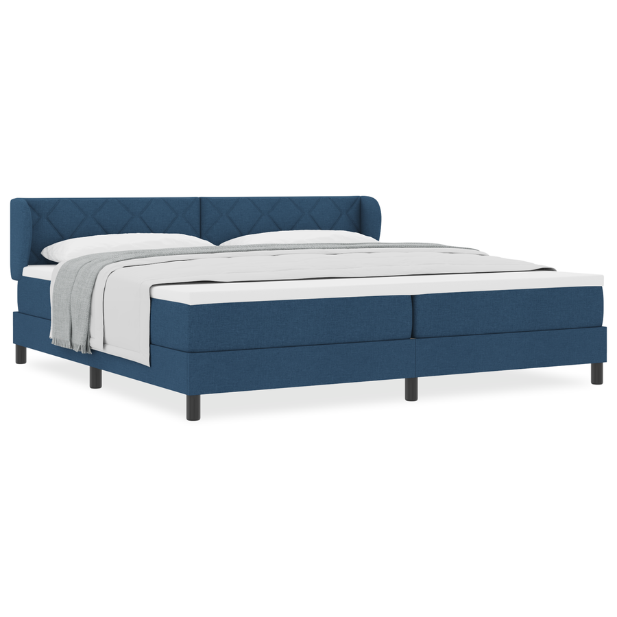 Boxspringbed met matras stof blauw 200x200 cm