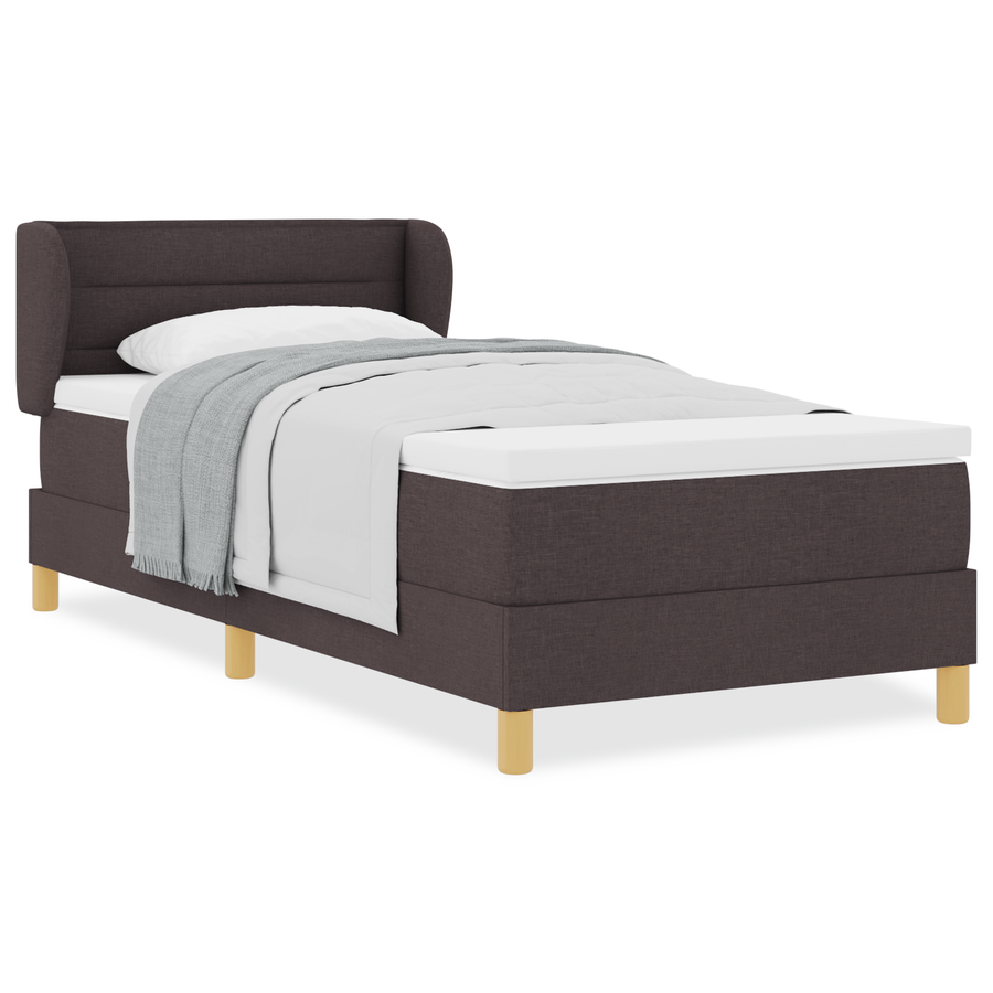 Boxspringbed met matras stof donkerbruin 90x200 cm
