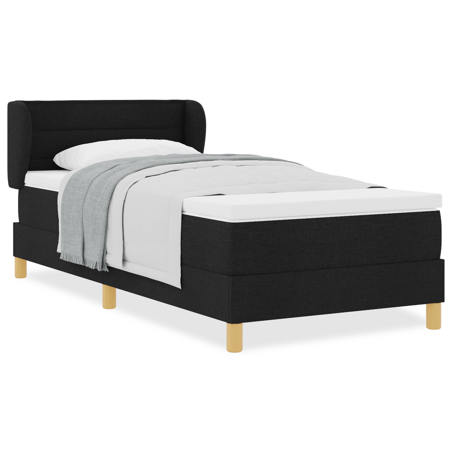 Boxspringbed met matras stof zwart 100x200 cm