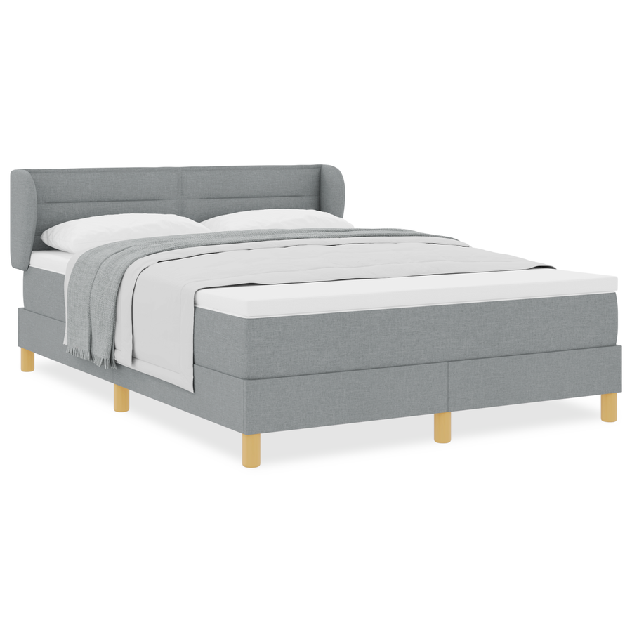 Boxspringbed met Matras Lichtgrijs 140x190 cm Stof