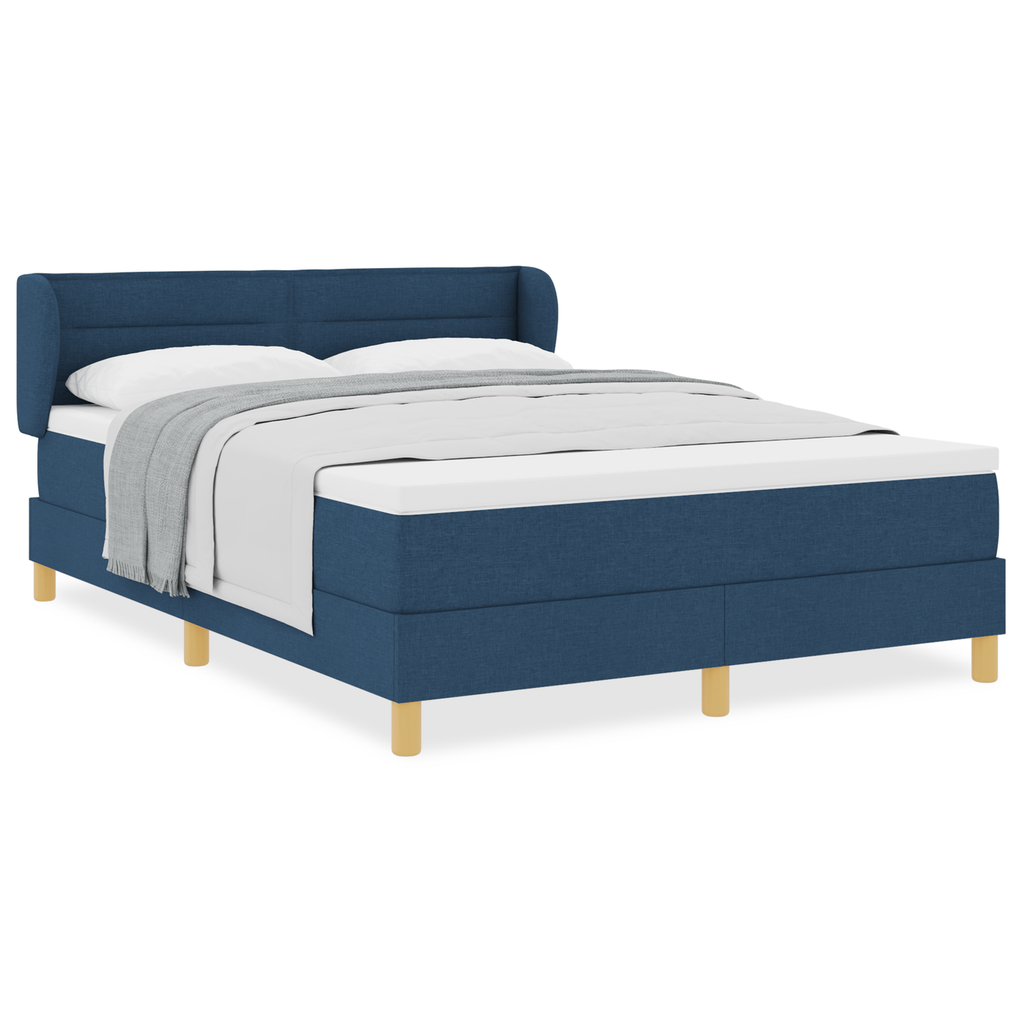 Boxspringbed met matras stof blauw 140x200 cm