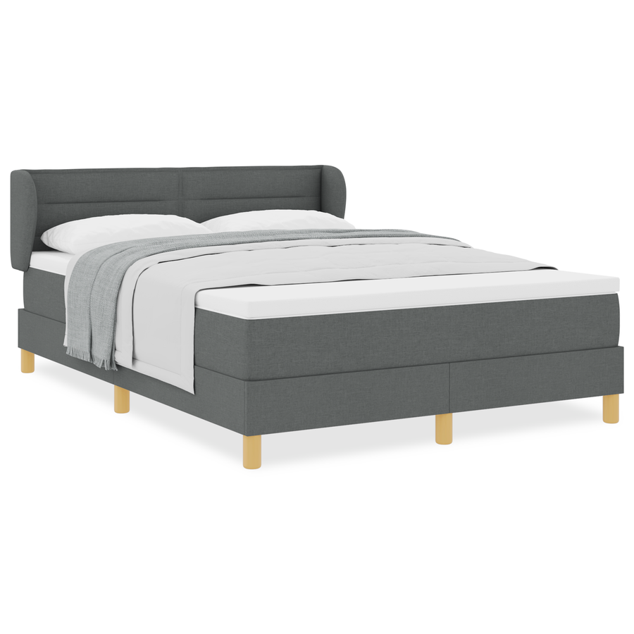 Boxspringbed met matras stof donkergrijs 160x200 cm