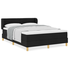 Box spring bed with mattress with headboard Black 160 x 200 cm Fabric