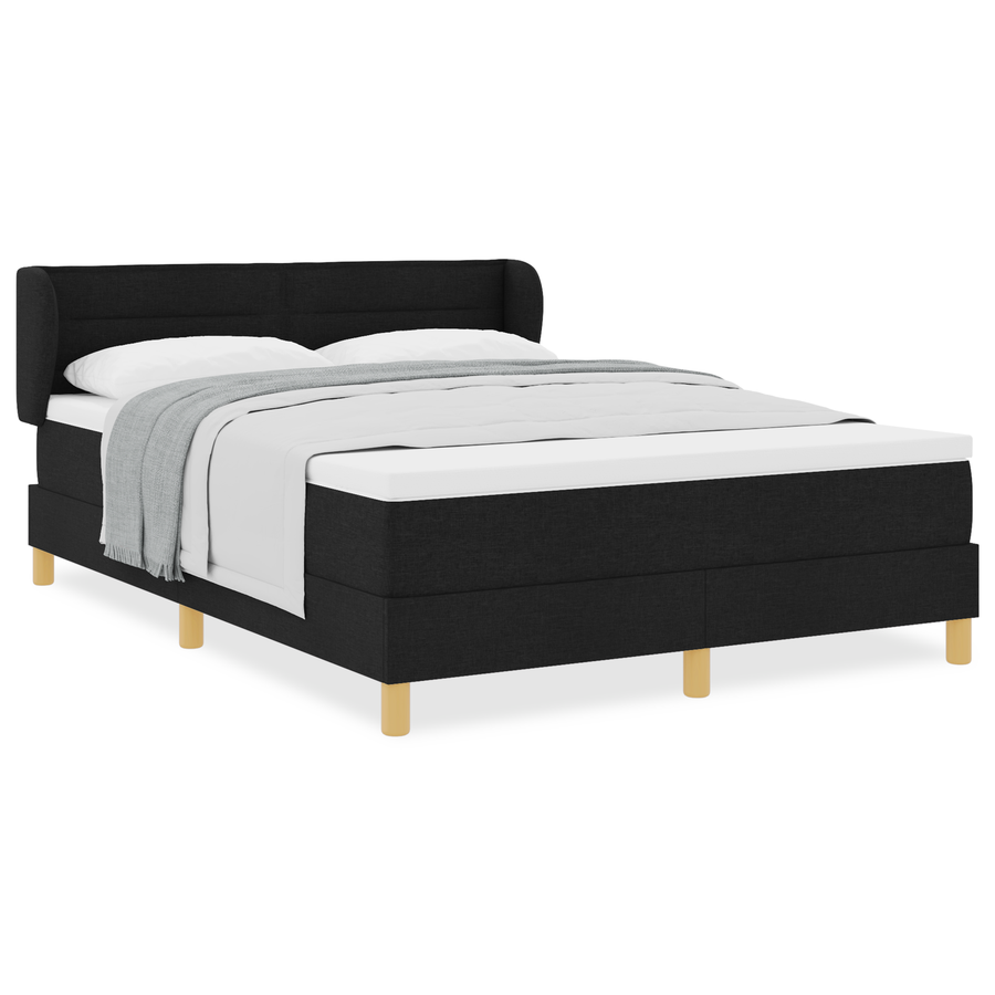 Boxspringbed met matras stof zwart 160x200 cm