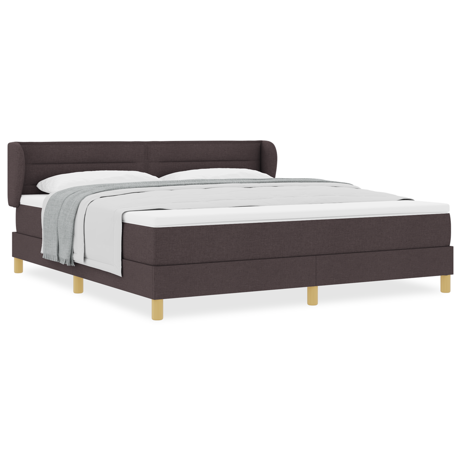 Boxspringbed met matras stof donkerbruin 180x200 cm