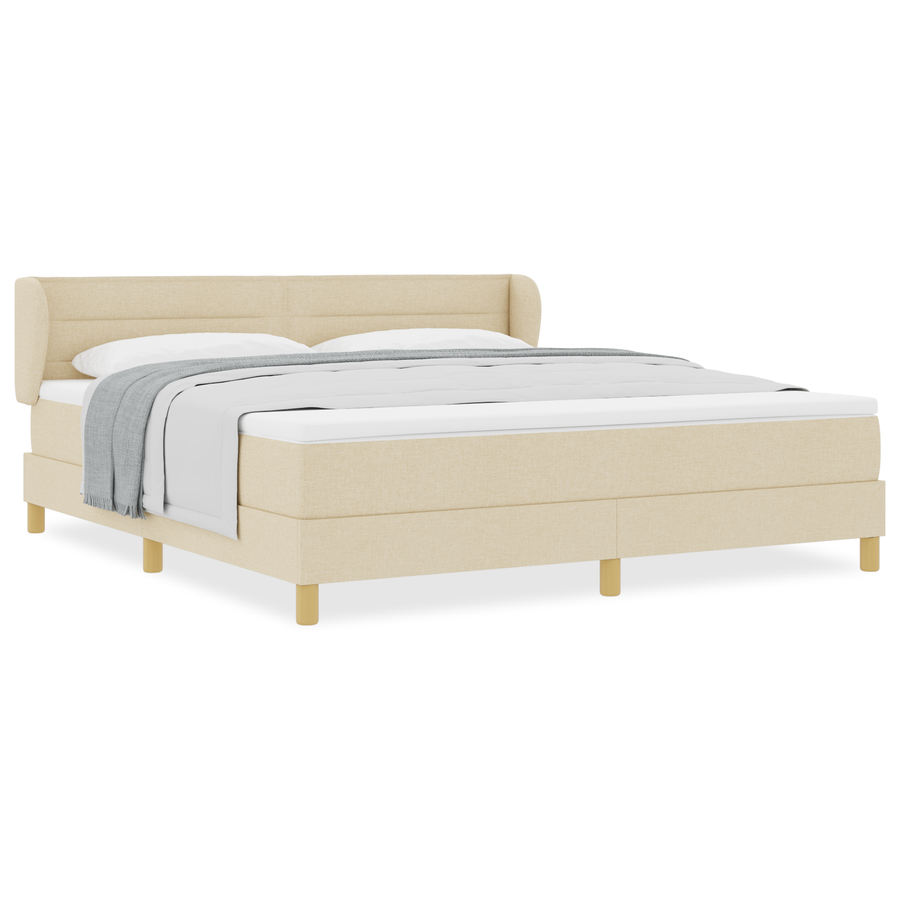 Boxspringbed met matras stof crèmekleurig 180x200 cm