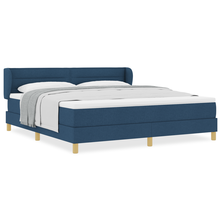 Boxspringbed met matras stof blauw 180x200 cm