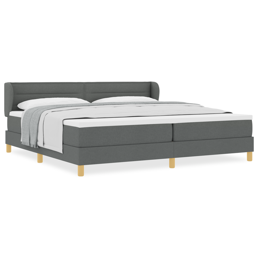 Boxspringbed met matras stof donkergrijs 200x200 cm