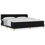 Box spring bed with mattress and headboard Black 200 x 200 cm Fabric