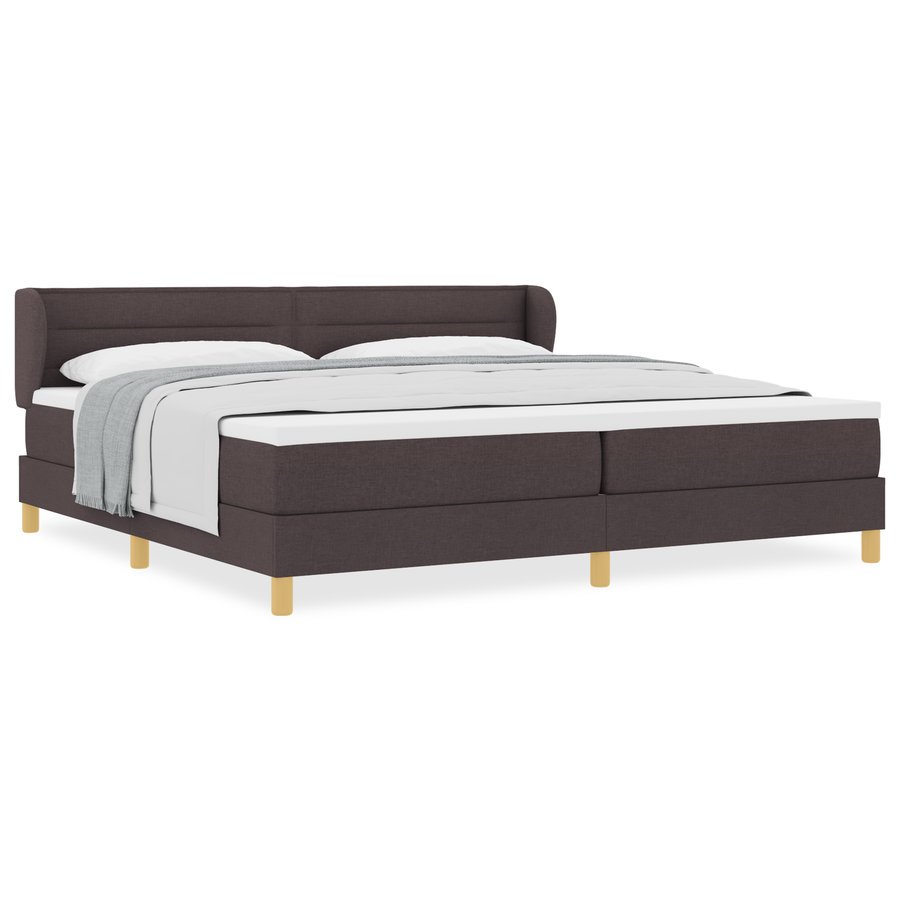 Bedombouw met matras stof donkerbruin 200x200 cm