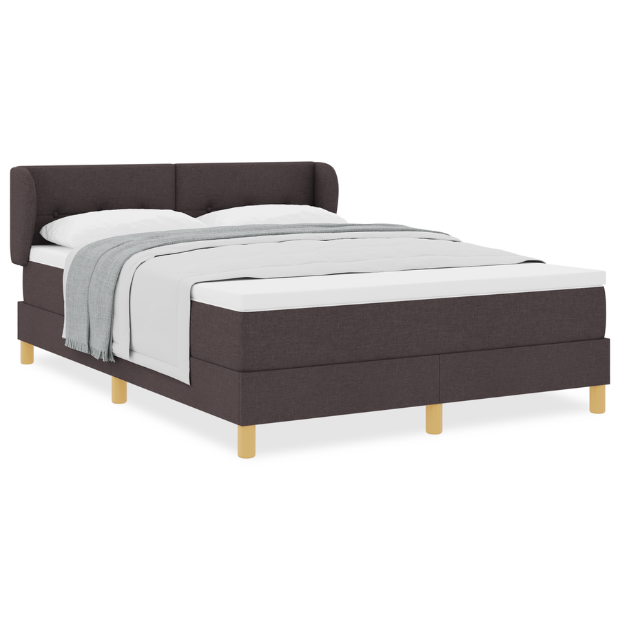 Boxspringbed met matras stof donkerbruin 140x190 cm