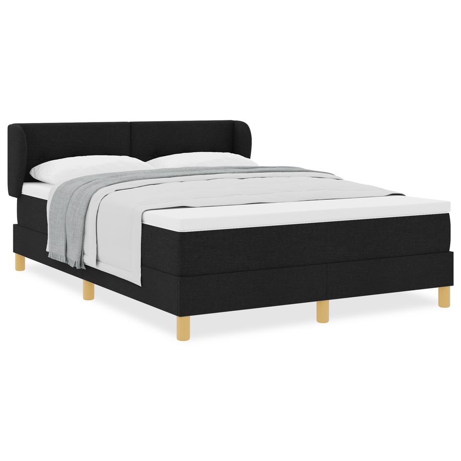 Boxspringbed met matras stof zwart 140x200 cm
